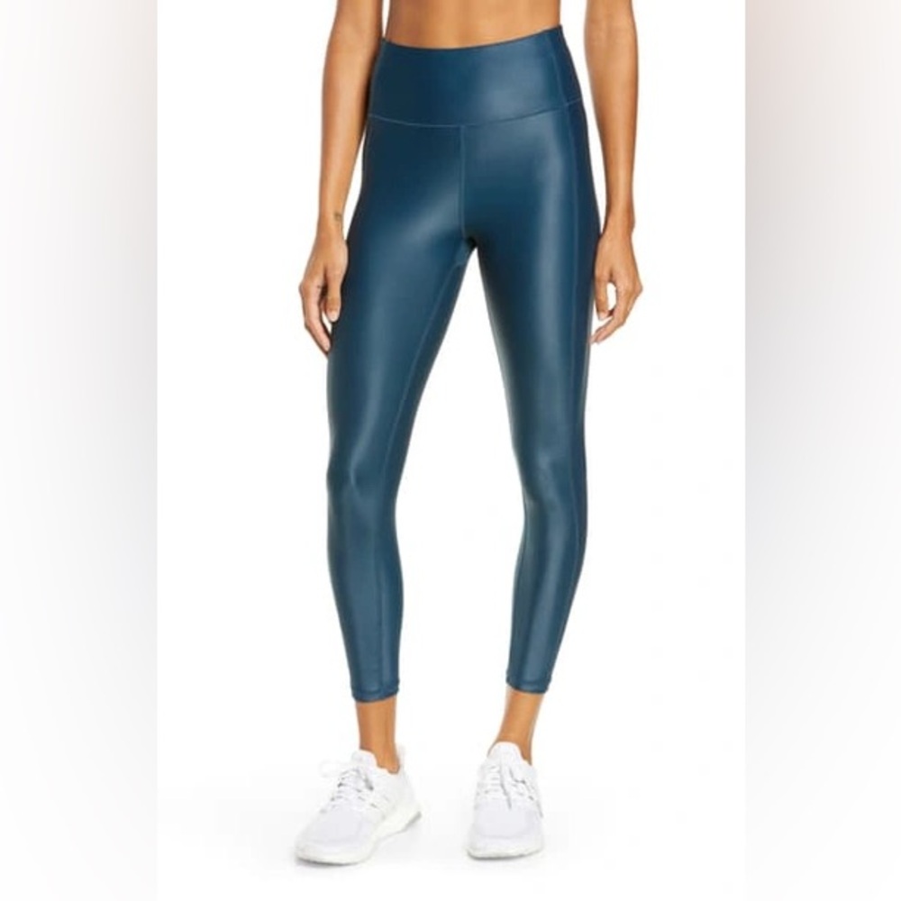 SWEATY BETTY High Shine High Waist 7/8 Leggings Beetle Blue Teal XS